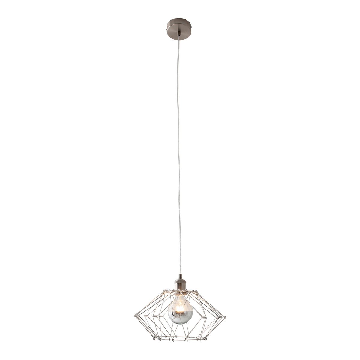 Metalen hanglamp "Fyn" d:40cm zilverkleurig