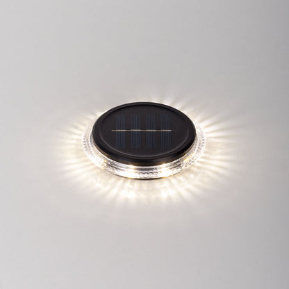 6 Set Solar-Boden-Sprießleucht Ø ca. 11,2 cm, zwart plastic, schemeringsensor, voor toegang, terras en paden