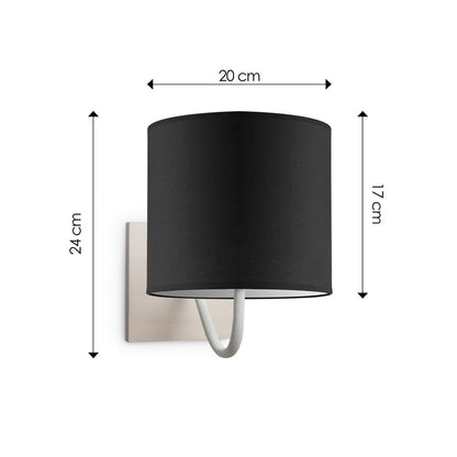 Home Sweet Home Wandlamp - Strand E27 Lampenkap zwart 20cm
