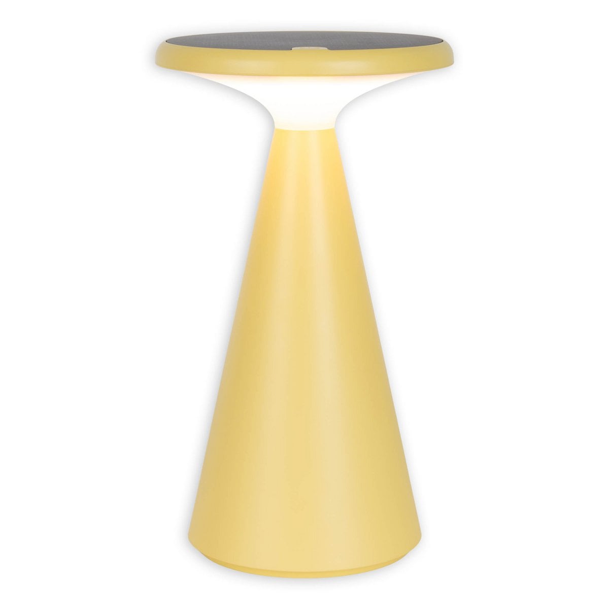 Zonne -batterijlamp "Palu" voor buiten en binnen, gemaakt van plastic in geel, 20 cm hoog