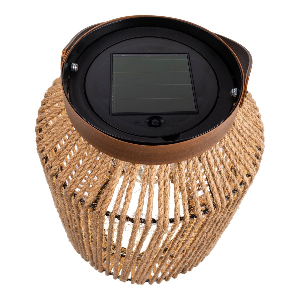 LED zonnelamp "Korbiniaanse" decoratie voor het buitengebied gemaakt van metaal, plastic en snoer in de natuur, met stevig ingebouwde LED's.