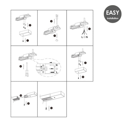 Railverlichting onderdeel aansluit unit 10.5/3.5/1.8cm | Zwart