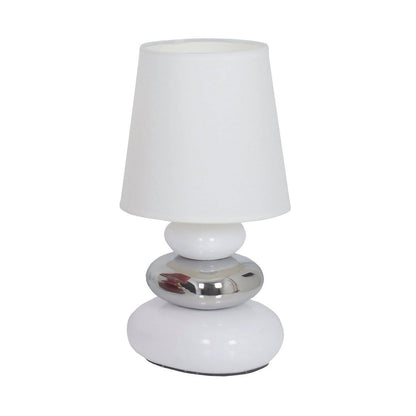 Keramische tafellamp "stoney", tafellamp gemaakt van keramiek, wit, met E14 -versie, tafellamp voor eetkamer, woonkamer, gang of kantoor, of als een bedlamp, 31 cm hoog