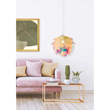 Hanger lamp "fora" gemaakt van metaal en iriserend plastic, e27 socket, verlichting voor woonkamer, eetkamer en kantoor, Ø40 cm