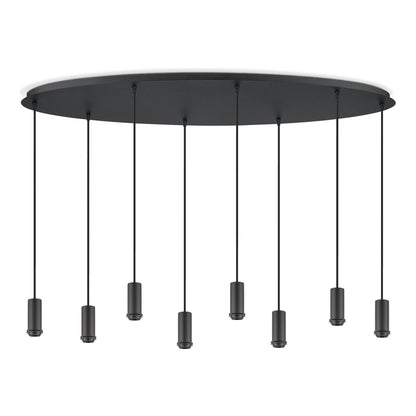 Home Sweet Home Zwarte ovale metalen Hanglamp 8L - 120/35/117.5CM
