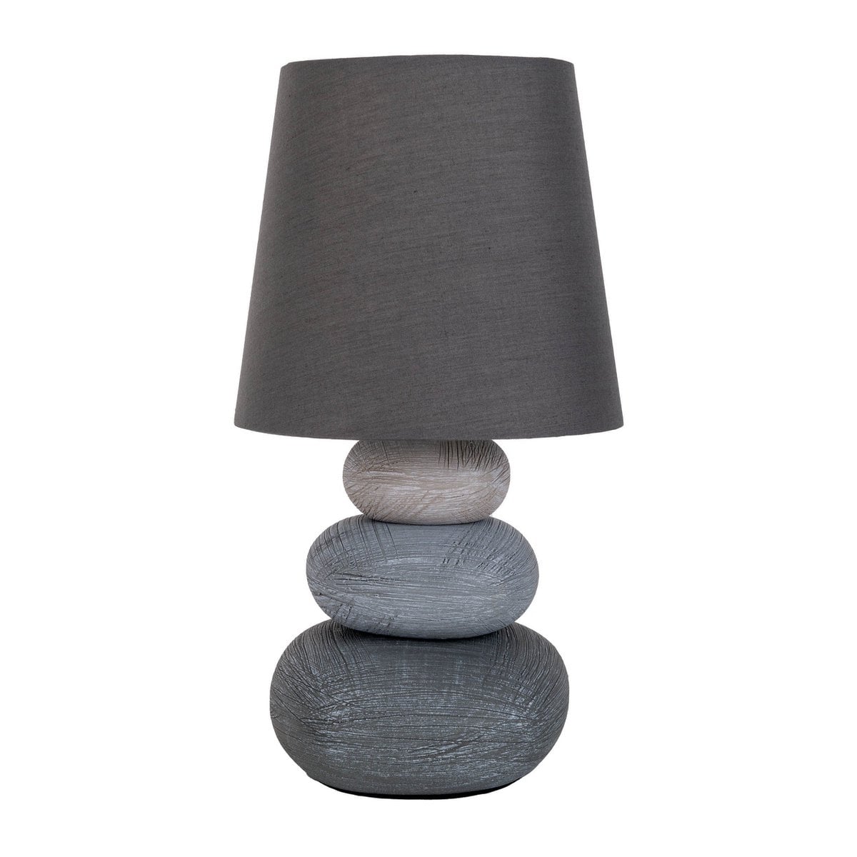 Keramische tafellamp "Stoney", keramische tafellamp in grijs, met E14 -aansluiting, tafellamp voor eetkamer, woonkamer, gang of kantoor, of als bedlamp, 31 cm hoog