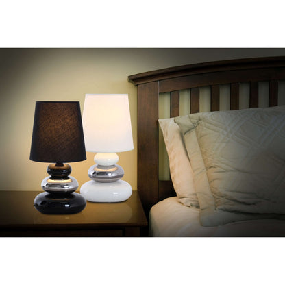 Keramische tafellamp "stoney", tafellamp gemaakt van keramiek, wit, met E14 -versie, tafellamp voor eetkamer, woonkamer, gang of kantoor, of als een bedlamp, 31 cm hoog