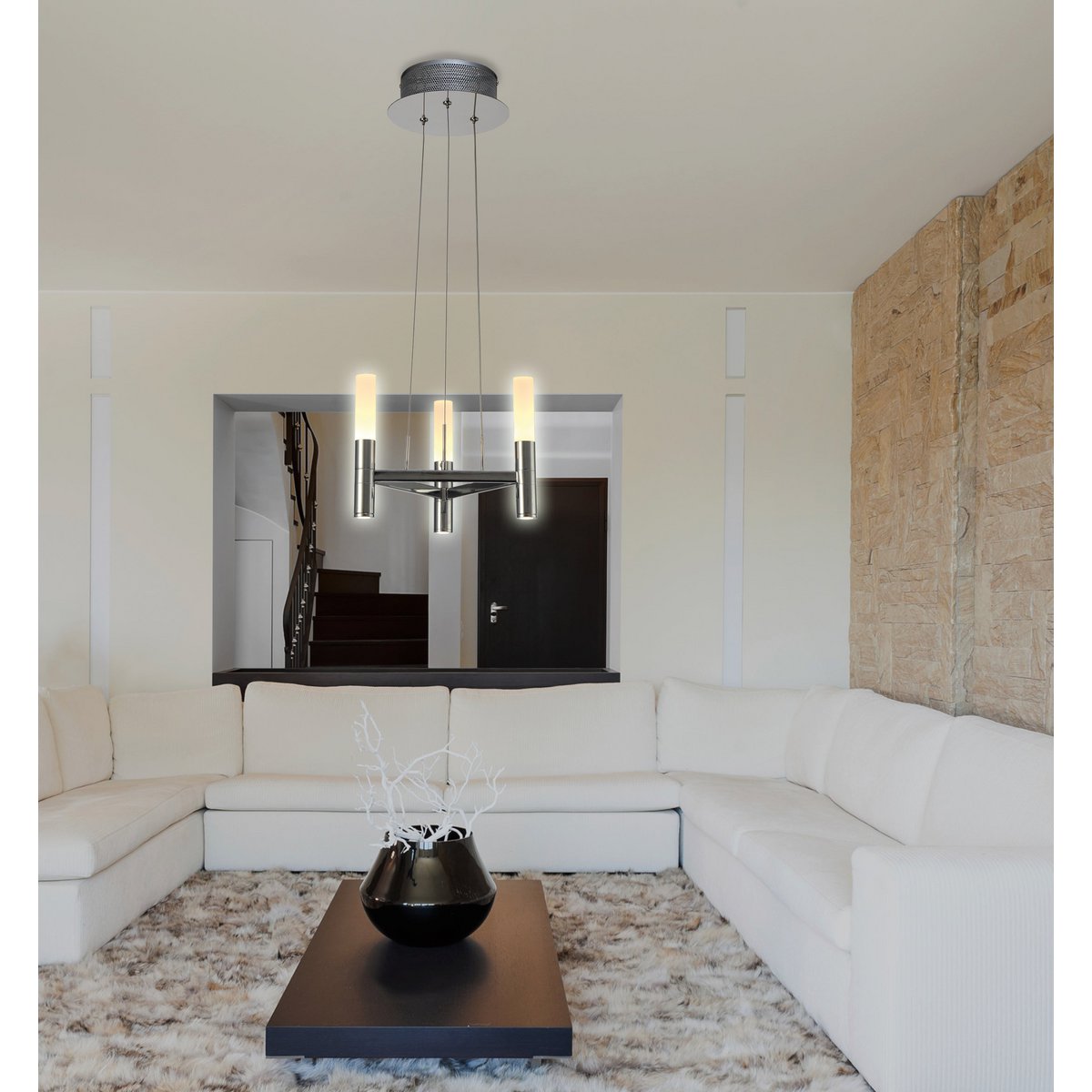 LED kroon 3-vlammen d: 28,4 cm omhoog/omlaag "kasteel"