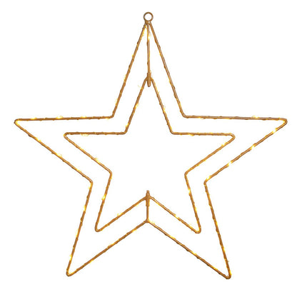 LED Outdoor Christmas Lamp "Stern" Ø 40 cm kerstdecoraties gemaakt van metaal in goud met stevig geïnstalleerde LED's