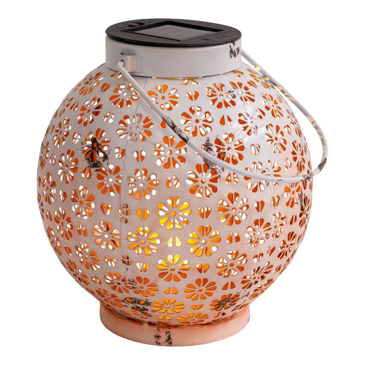 2 Set LED Decoratie Zonnelicht Ø 18 cm Buiten Decoratie gemaakt van metaal in wit met geïntegreerde LED's