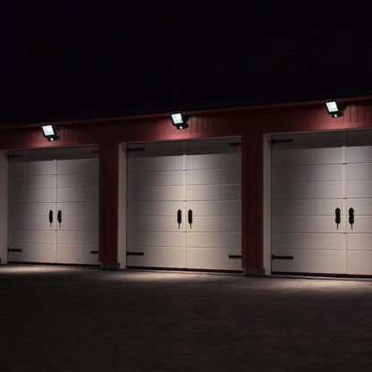 LED Outer Light "Radia" 30W met sensor, gemaakt van metaal en glas in zwart, met geïntegreerde LED