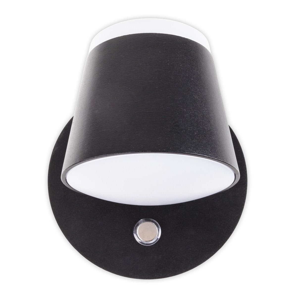 Wordeloos wandlicht "tondo" magnetisch, ca. 12 x 14,5 cm, gemaakt van black metal, voor binnen