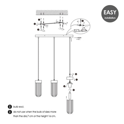 Home Sweet Home Hanglamp Capri - rook glas - 60x10x132cm