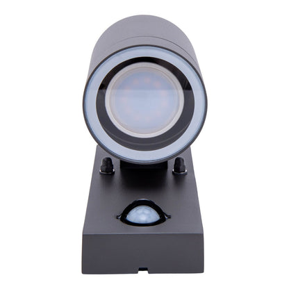 Buiten Wall Lamp "Romb" met bewegingsdetector, antraciet -gekleurd aluminium, timer, veranderbare lamp, 7 x 12,5 x 16,4 cm