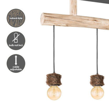 Home Sweet Home Hanglamp Furdy - hout - 60x60x131cm