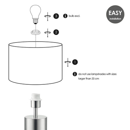 Home Sweet Home tafellamp voet Cannes 11/11/32cm - Geborsteld staal