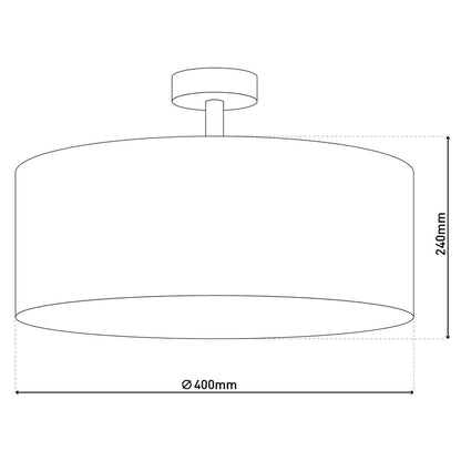 Textielplafondlicht "New York", klassieke plafondlamp met tekstbladen in wit, E27 -aansluiting, 40 cm diameter, geschikt voor de hele woonruimte