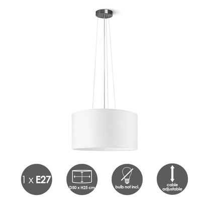 Home Sweet Home hanglamp Hover met lampenkap, E27, wit, 50cm