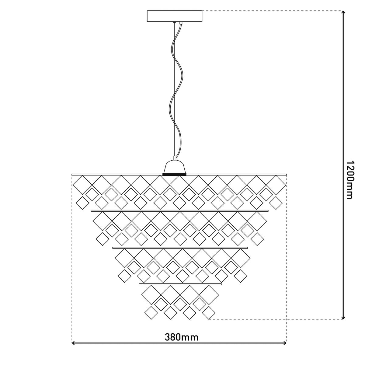 Acryl hanger lamp "fancy", moderne kroonluchter gemaakt van metaal en plastic in chroom, met E27 -versie en een Øvon 38 cm
