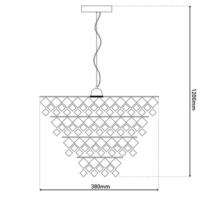 Acryl hanger lamp "fancy", moderne kroonluchter gemaakt van metaal en plastic in chroom, met E27 -versie en een Øvon 38 cm