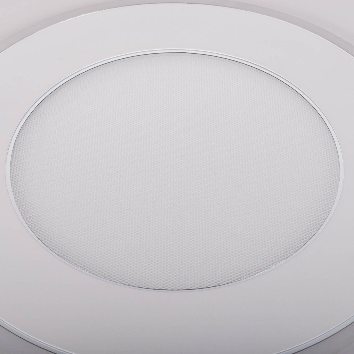 LED-plafondlamp "Doira" Ø 50,5 cm, 7,5 cm hoog, metaal en plastic in zilver en wit, geïntegreerde LED's, 3600 lm licht licht, dimable, CCT-functie 3000-6500 K, nachtlichtfunctie