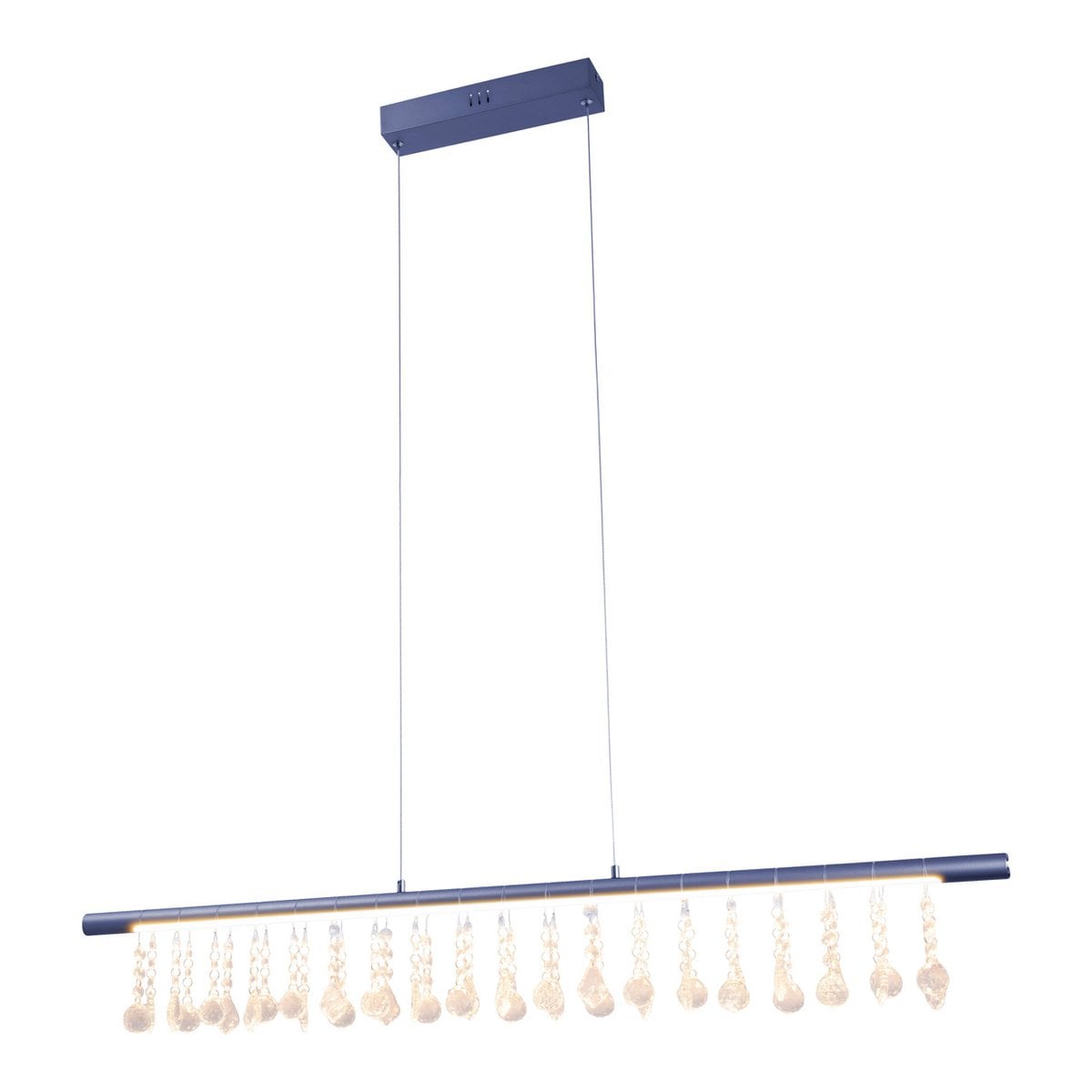Led hanglamp "nobilis" lengte ongeveer 100 cm, gemaakt van metaal en plastic in grijs, met stevig gebouwd -in LED's, verlichting voor woonkamer, eetkamer of kantoor
