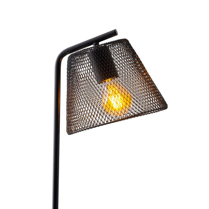 Staande lamp "Korie", vloerlamp gemaakt van zwart in zwart, met E27 -aansluiting, 140 cm hoog, voor de woonkamer en kantoor.