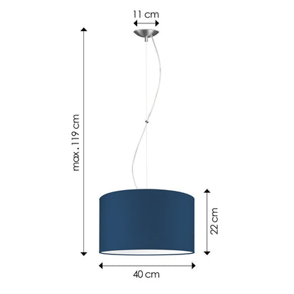 Home Sweet Home hanglamp Deluxe met lampenkap, E27, donkerblauw, 40cm