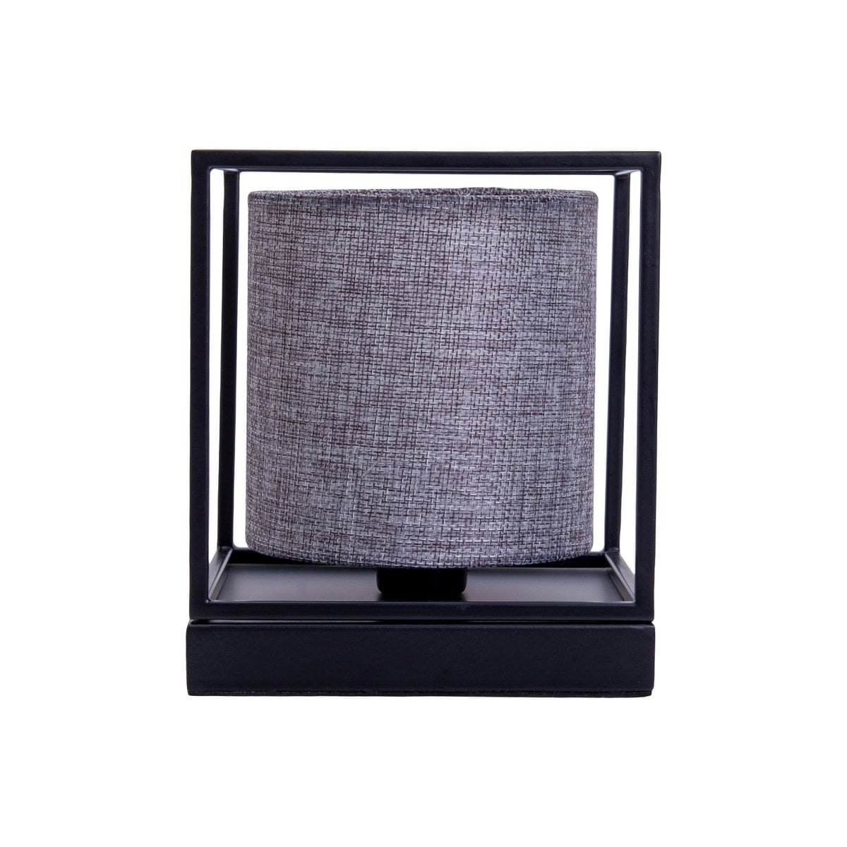 Tafellicht "Beta" grijs gemaakt van metaal met stofscherm in grijs, met E14 -aansluiting, lamp voor woonkamer, eetkamer, gang en kantoor, 15 x 15 x 17 cm