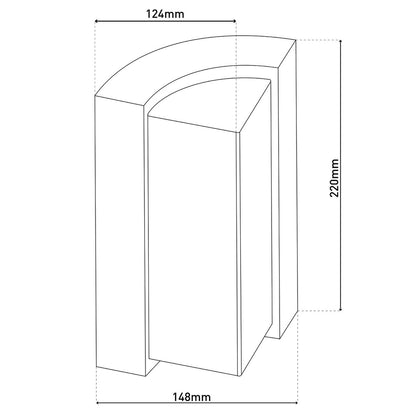 LED op de buitenwandlamp "RICO" 14,8 cm hoog, gemaakt van metaal en plastic in antraciet, met geïntegreerde LED