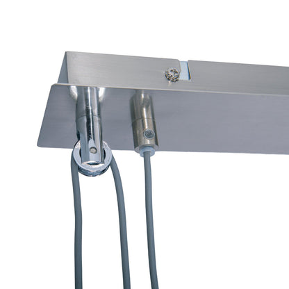 4 hanglamp "tilde", klassieke metalen slinger lamp en textiel in grijs en wit, met E27 -frame, hoogte verstelbaar, 86 cm lang, ideaal als eetlamp