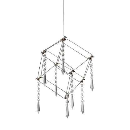 LED -hanglamp "Araneus" metaal en plastic in chroom, met stevig gebouwd -in LED's, dobbelstenen op de zijlengte ongeveer 15 cm, verlichting voor woonkamer, eetkamer of kantoor