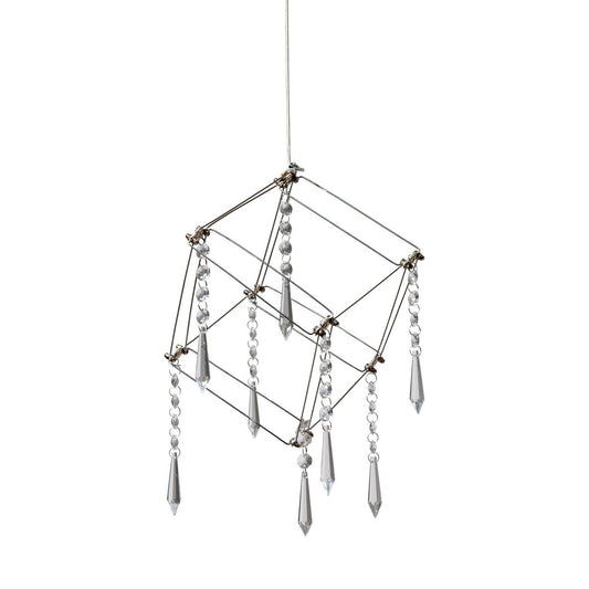 LED -hanglamp "Araneus" metaal en plastic in chroom, met stevig gebouwd -in LED's, dobbelstenen op de zijlengte ongeveer 15 cm, verlichting voor woonkamer, eetkamer of kantoor