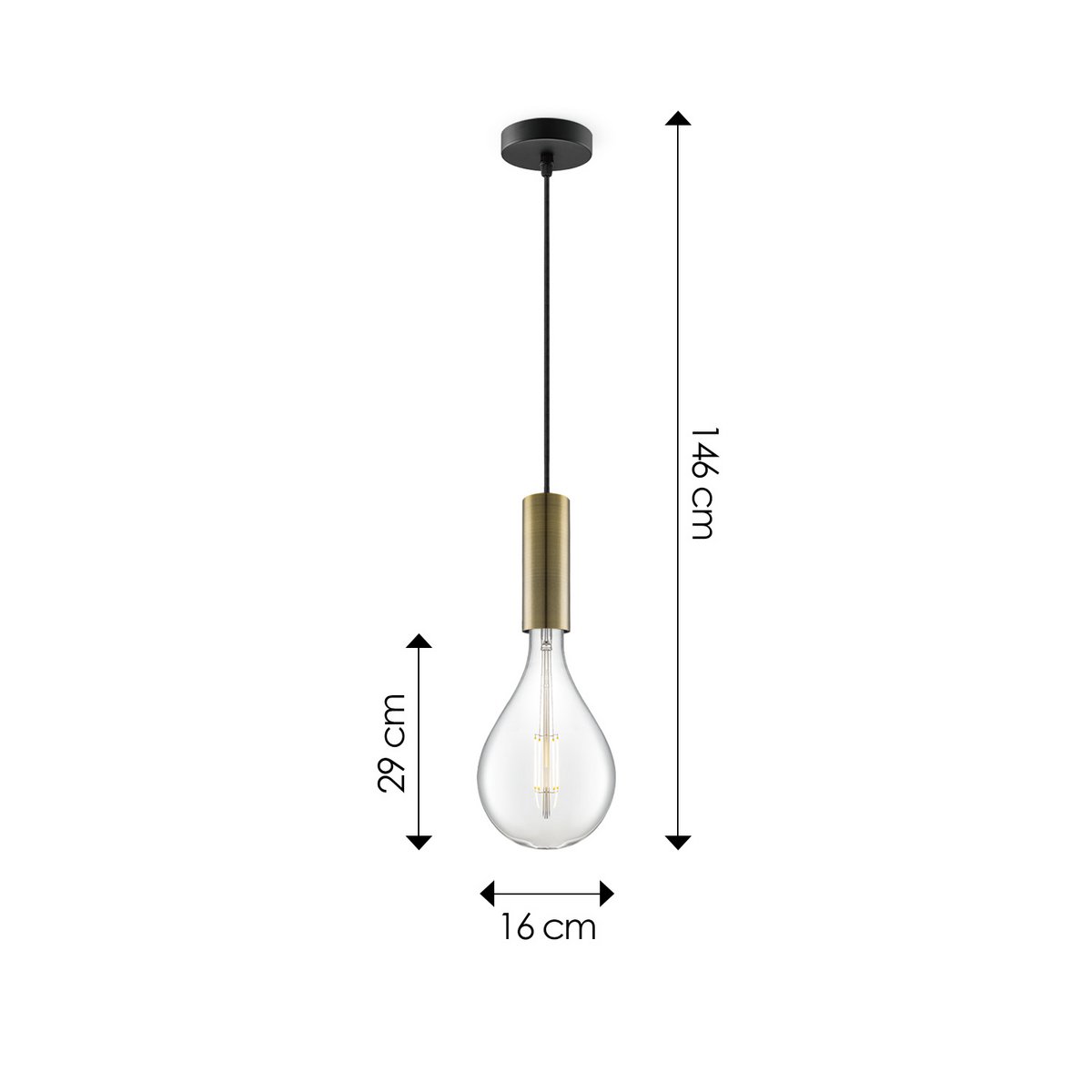 Home Sweet Home hanglamp brons Saga Pear - G160 - dimbaar E27 helder