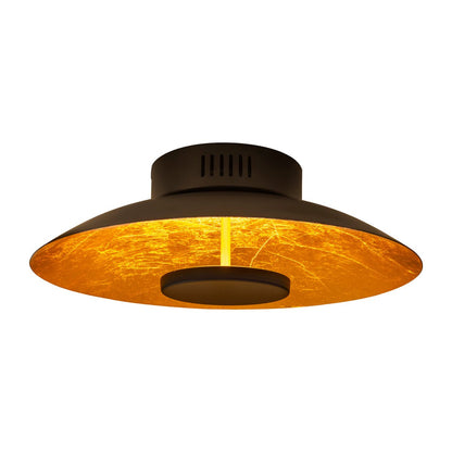 LED -plafondlamp "Firenze" metalen plafondlamp in het zwart en goud, stevig geïnstalleerd, verlichting voor woonkamer, kantoor of de toegangsstang 40 cm diameter