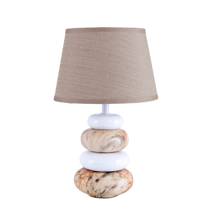 Keramische tafellamp "Stoney", keramische tafellamp in bruin, met E14 -aansluiting, tafellamp voor eetkamer, woonkamer, gang of kantoor, of als een bedlamp, 31 cm hoog