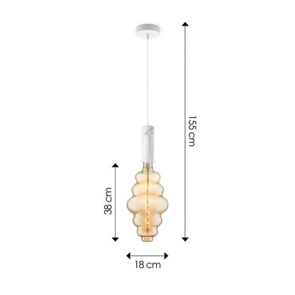 Home Sweet Home hanglamp Marmer Saga Cloud - G160 dimbaar E27 amber