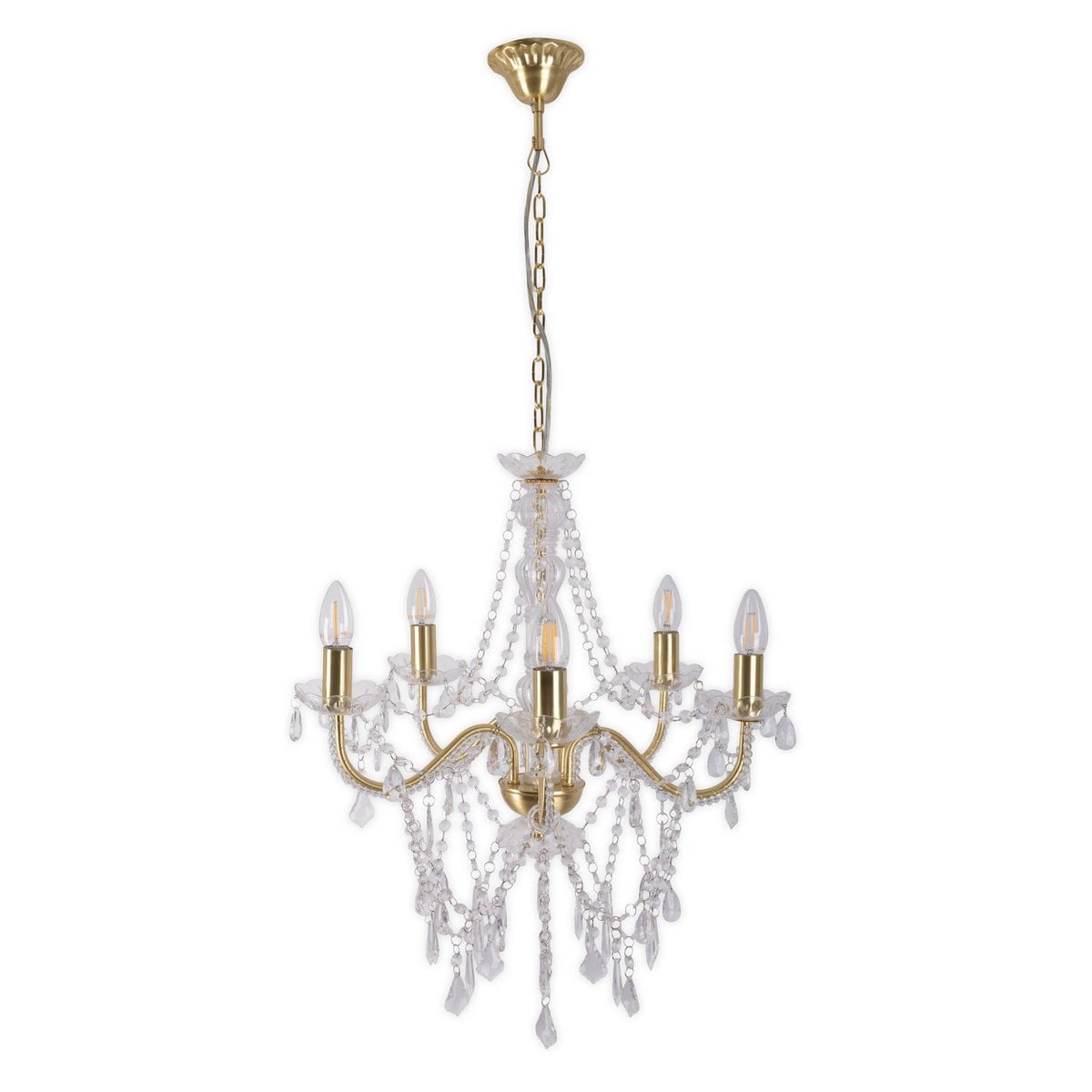 5 Kroon "Cecilia" Ø 52 cm, gemaakt van metaal en acryl, in goud, E14