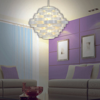 Hanger lamp "witte lijn" gemaakt van plastic in wit, e27, Ø 55 cm