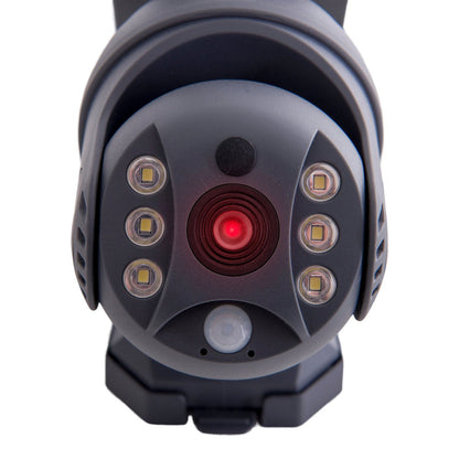 LED -zonne -buitenwandlamp "Moho" met bewegingsdetector en beveiligingscamera -vouw, wandlicht gemaakt van plastic in grijs, met geïntegreerde LED