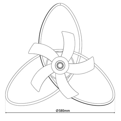 Modern LED -plafondlicht "Riccio" inclusief ventilator, nachtlichtfunctie, dim- en lichttemperatuurinstelling is uitgerust met stevig geïnstalleerde LED's en heeft een geschatte Øvon 58 cm.
