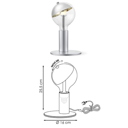 Home Sweet Home Tafellamp Move Me Side Sphere 5.5W 2700K grijs-zilver