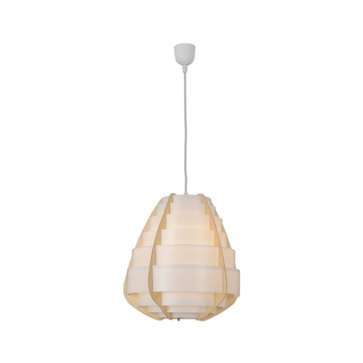 Hanglamp "Malmö", hanglamp gemaakt van plastic in beige, E27 -aansluiting, voor eetkamer, woonkamer, gang of kantoor, met een Ø37 cm