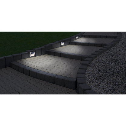4 Set LED LED Solar Outer Light, voor buiten, wandlamp-metaal en plastic in stalen blank, met geïntegreerde LED