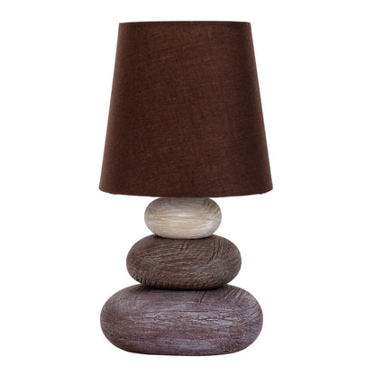 Ceramic table lamp "Stoney", ceramic table lamp in brown, with E14 socket, table lamp for dining room, living room, hallway or office, or as a bedside lamp, 31 cm high