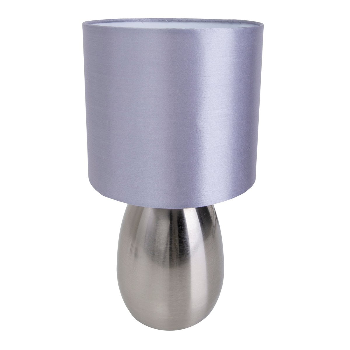 Tafellamp "Aurum" 33 cm hoog in stalen blank/grijs, gemaakt van metaal en textiel, met E14-aansluiting, verlichting voor eetkamer, woonkamer, gang of kantoor