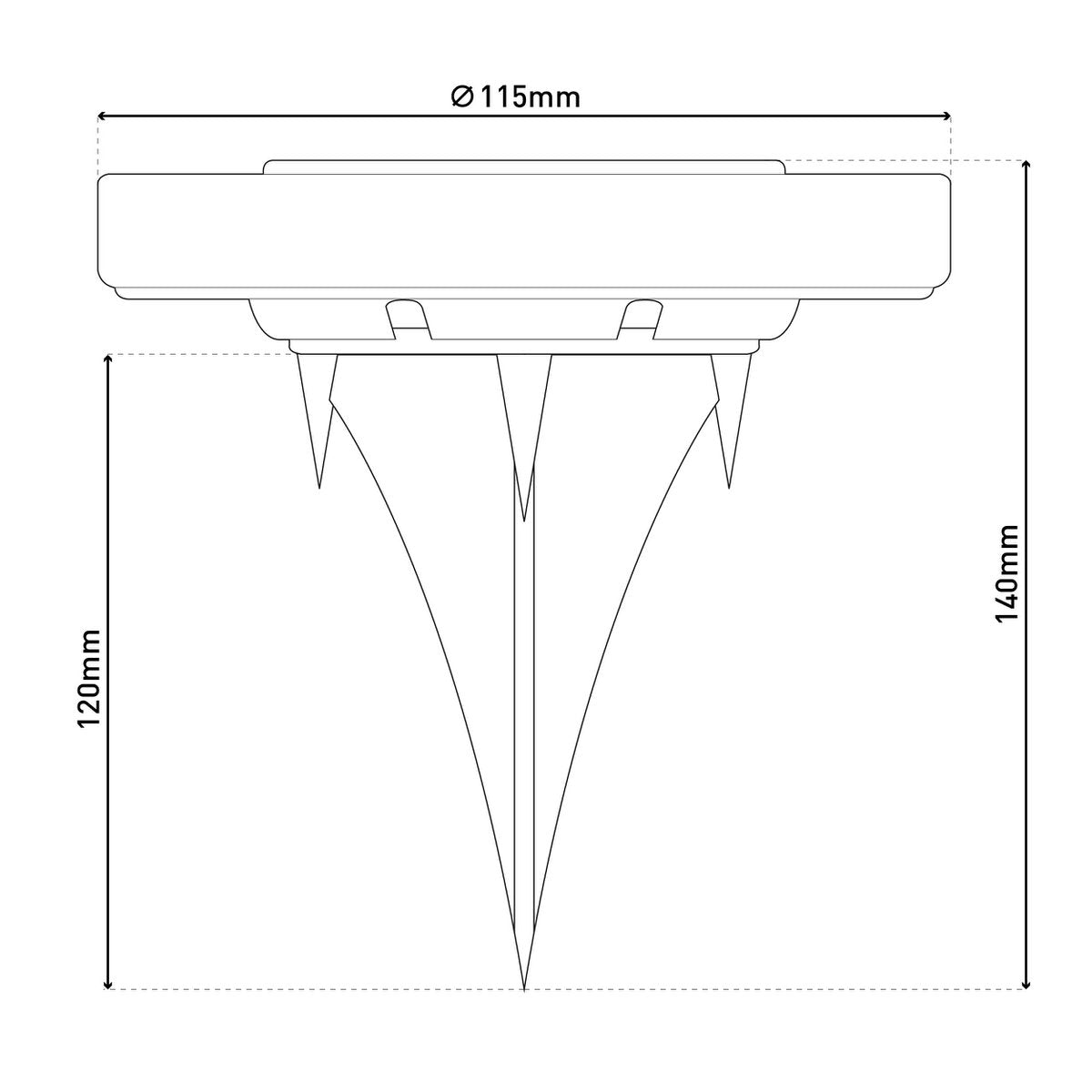 6-set LED LED-zonnebodem-zo-spit "Kian", voor buiten, spiesjes gemaakt van metaal en plastic in staal blanco, met geïntegreerde LED