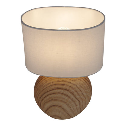 Keramische tafellamp "Woody" - Keramische tafellamp met tekstbladen in de natuur, E14, tafellamp voor woonkamer of kantoor