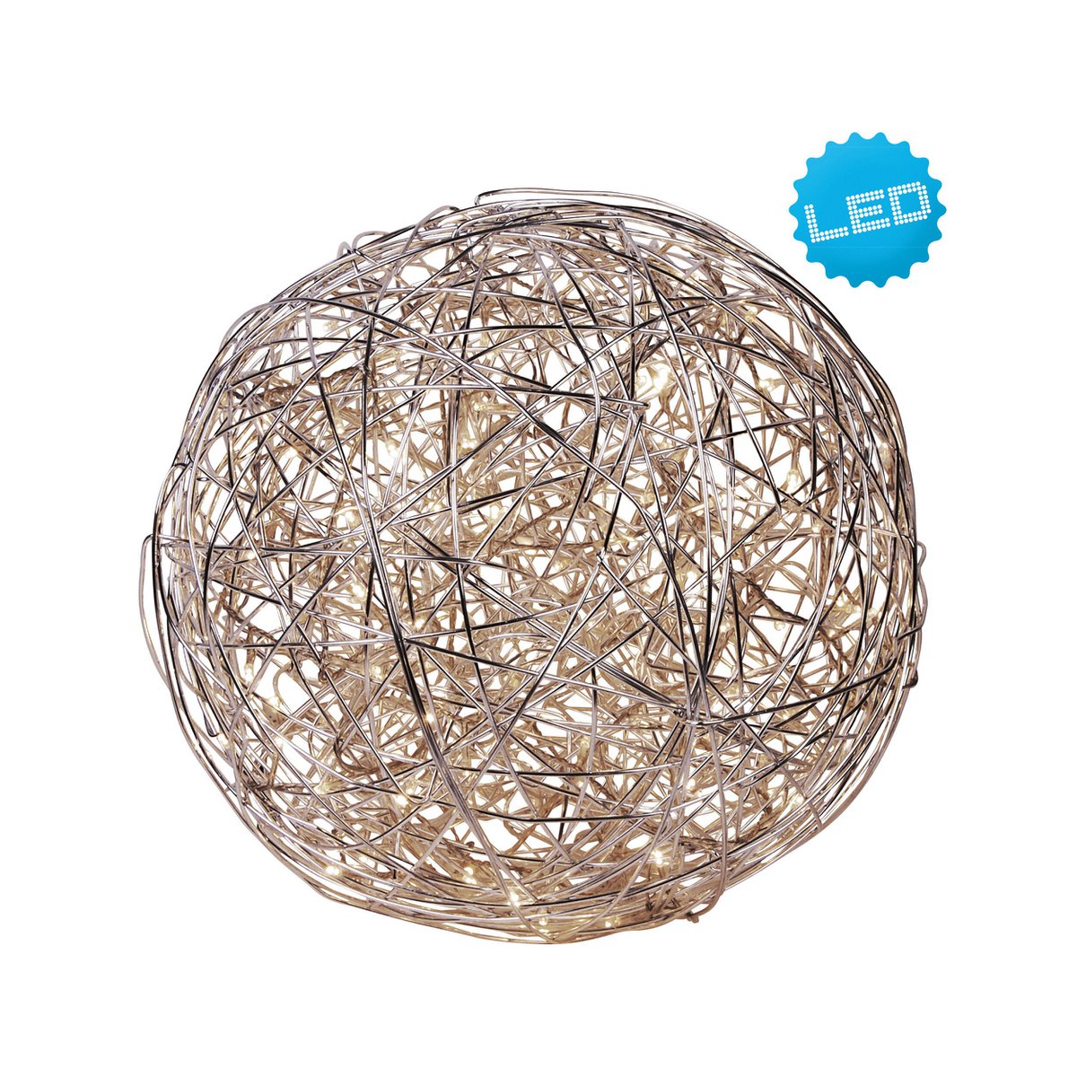 LED Outer Ball "Mistle" Ø 50 cm, voor buiten, vloerlamp - metaal - aluminium - met geïntegreerde LED - Decoratie buiten