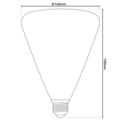 LED -lamp "Dilly" E27 versie 4 watt, metaal en glas in grijs